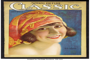 Frau mit rotem Turban auf dem Cover von 'Motion Picture Classic'-Magazin.