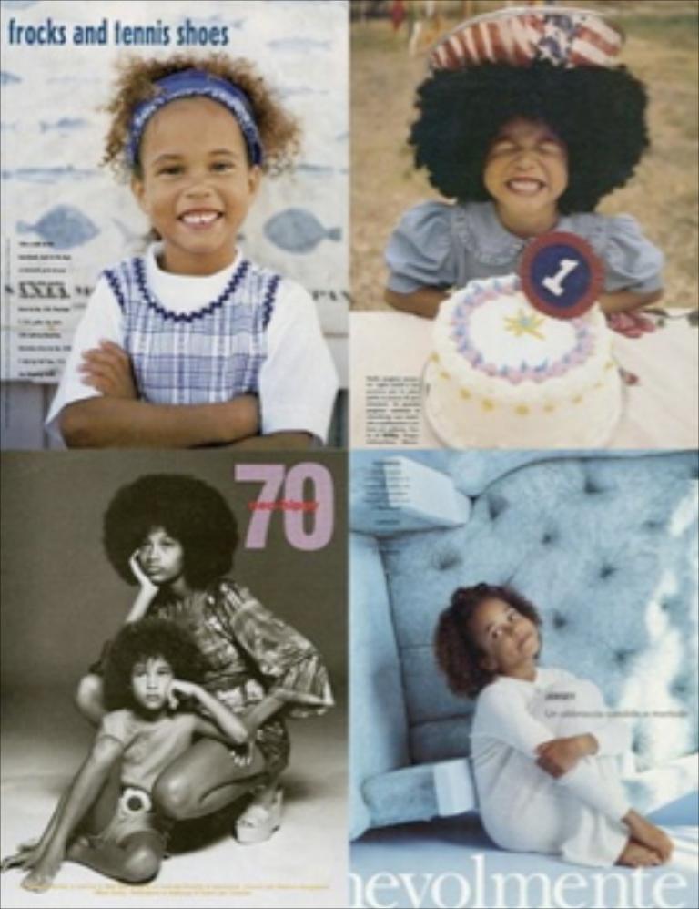 Eine Collage mit einer Gruppe von Kindern und Text.