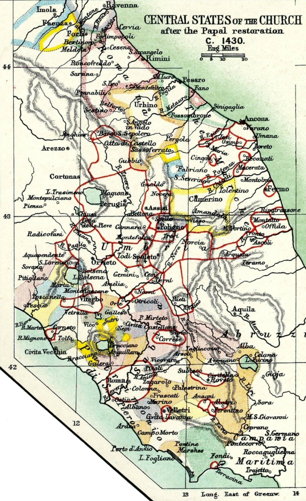 Detailierte Landkartenposter der Zentralstaaten der Kirche nach der Napa-Renovierung, die Städte, Ortschaften und geografische Merkmale mit zusätzlichen Informationen über das Renovierungsereignis zeigt.