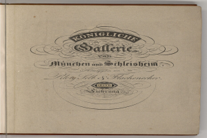 Ein altes Buch mit einem Schwarz-Weiß-Coverbild eines Mannes in einem weißen Hemd und dunklen Hosen, der ernst in die Ferne schaut, vor einem weißen Hintergrund, mit der Aufschrift "Königliche Salterie von München und Schlesheim".